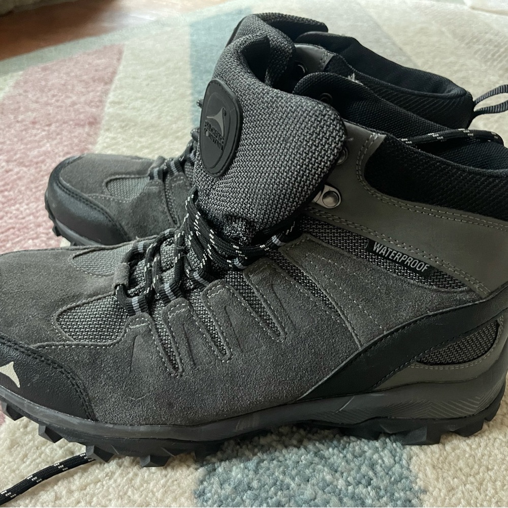 Men's Waterproof Black and Gray Hiking Boots- never worn